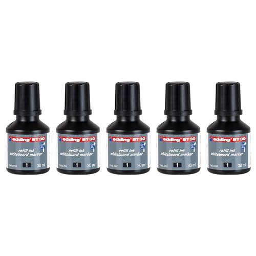 EDDING 5 Fläschchen 30 ml Nachfülltinte Schwarz BT 30 für Whiteboard-Marker EDDING 5 Fläschchen 30 ml Nachfülltinte Schwarz BT 30 für Whiteboard-Marker von edding
