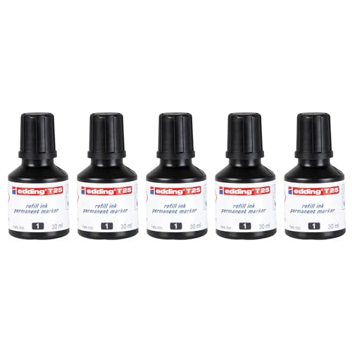 EDDING 5 x Nachfülltinte 30 ml T25 Tropfen für Permanentmarker schwarz EDDING 5 x Nachfülltinte 30 ml T25 Tropfen für Permanentmarker schwarz von edding