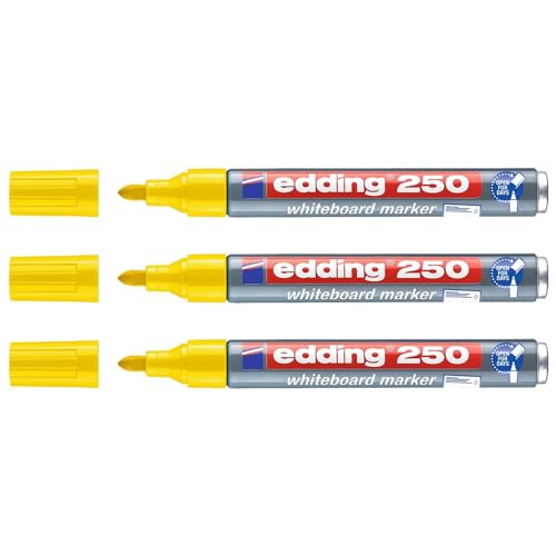 EDDING Whiteboard-Marker, 250 gelb, 1,5-3 mm, 3 Stück EDDING Whiteboard-Marker, 250 gelb, 1,5-3 mm, 3 Stück von edding