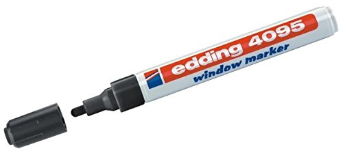 EDDING Window Marker 4095 | In allen Farben + Kombinationen zu verschiedenen Mengen wählbar (6, Schwarz) von edding