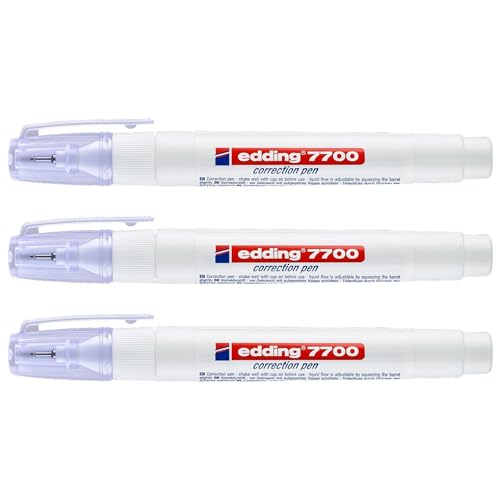 Edding 3 Stück Korrekturstifte, 7700, Bank, Metallspitze, 1-2 mm von edding