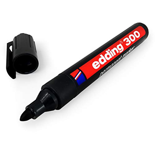 Edding 300 Permanent Marker Pen – 1,5–3 mm Rundspitze – Schwarz – Single von edding