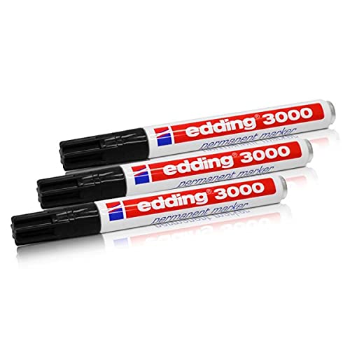 Edding 3000 Permanentmarker, 1,5-3 mm, Nachfüllbar, schwarz, 3er-Pack Edding 3000 Permanentmarker, 1,5-3 mm, Nachfüllbar, schwarz, 3er-Pack von edding