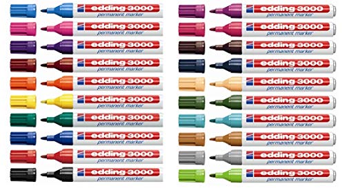 Edding 3000 Permanentmarker (20er-Pack, Alle Farben) von edding
