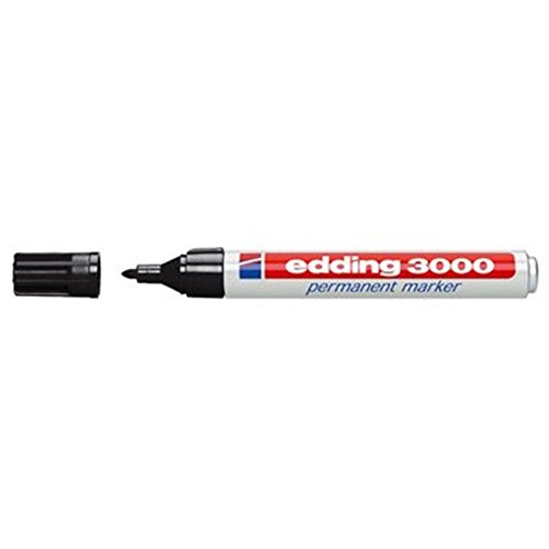Edding 3000 schwarz Permanent Marker – Permanent Marker – Schwarz/Schwarz/Weiß 10 (S), Kunststoff, 3 mm, 10 PC (S) von edding