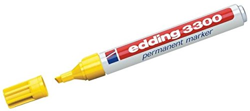 Edding 3300 Permanentmarker Keilspitze [nachfüllbar] | 3er, 5er und 10er Sparpacks in verschiedenen Farben zur Auswahl (3er Sparpack, Gelb) von edding