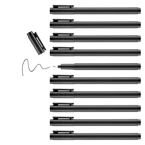 edding 8011 cleanroom marker - schwarz - 10 Stifte - feine Rundspitze 0,6 mm - zum Schreiben auf Reinraumpapier, Folien, laminiertem Papier - staubarmes Produkt ohne Etikett von edding