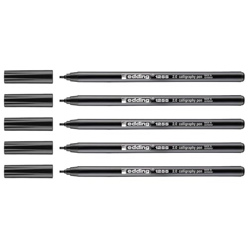 Edding 5 Stück Kalligraphie-Stifte 1255 2.0 schwarz Spitze 2 mm Edding 5 Stück Kalligraphie-Stifte 1255 2.0 schwarz Spitze 2 mm von edding