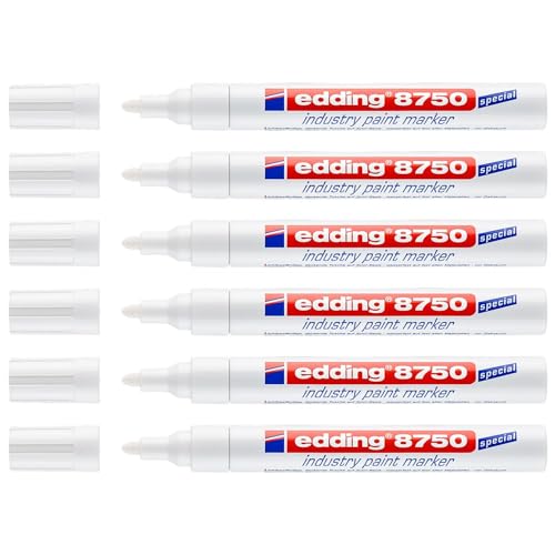 Edding 6 Stück 8750 Marker für Industrie, Weiß, 2-4 mm Edding 6 Stück 8750 Marker für Industrie, Weiß, 2-4 mm von edding