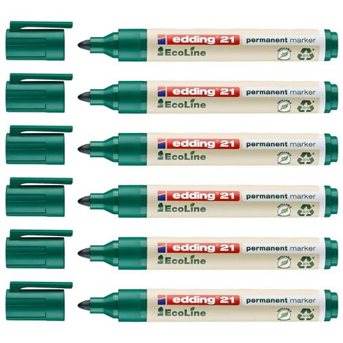 Edding 6 Stück Permanent Marker 21 Ecoline grün 1,5-3 mm Edding 6 Stück Permanent Marker 21 Ecoline grün 1,5-3 mm von edding