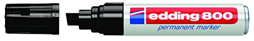 edding 800 Permanentmarker, Keilspitze, 4–12 mm Strichbreite, Schwarz, 5 Stück von edding