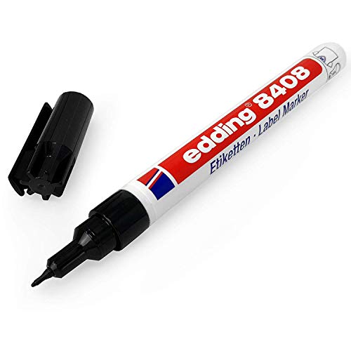 Edding 8408 Permanent-Marker, Schuhmarkierungsset, 0,75 mm, schwarze Tinte, 1 Stück von edding