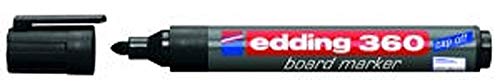 Edding Board-Marker 360 Schwarz Rundspitze Cap Off, Liefermenge = 10 von edding