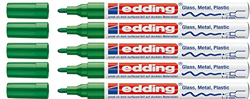 edding Glanzlack-Marker creative 751 grün, 1-2 mm (5er Pack) von edding
