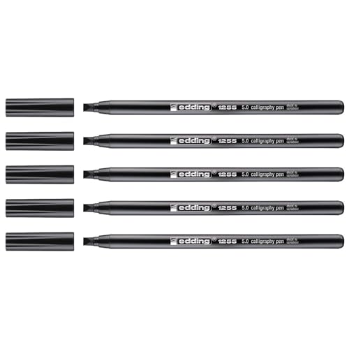 Edding Kalligraphie-Stifte 1255 schwarz (5.0) 5 mm 5 Stück von edding