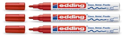 Edding Marker Lack 751 Rot Rundspitze 1-2 mm 14 Farben Wasserfest Glänzend Kunststoff Schulbedarf Edding Marker Lack 751 Rot Rundspitze 1-2 mm 14 Farben Wasserfest Glänzend Kunststoff Schulbedarf von edding