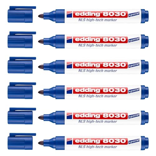 Edding NLS Hightech 8030 Marker, korrosionsbeständig, Blau, 1,5-3 mm, 6 Stück Edding NLS Hightech 8030 Marker, korrosionsbeständig, Blau, 1,5-3 mm, 6 Stück von edding