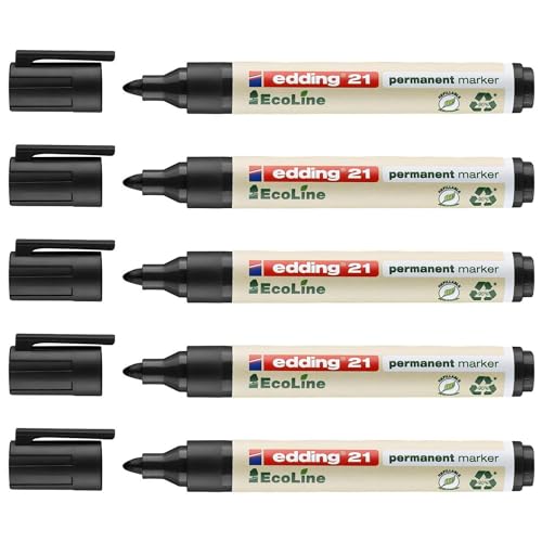 Edding Permanent Marker 21 Ecoline schwarz, Spitze 1,5-3 mm, 5 Stück Edding Permanent Marker 21 Ecoline schwarz, Spitze 1,5-3 mm, 5 Stück von edding
