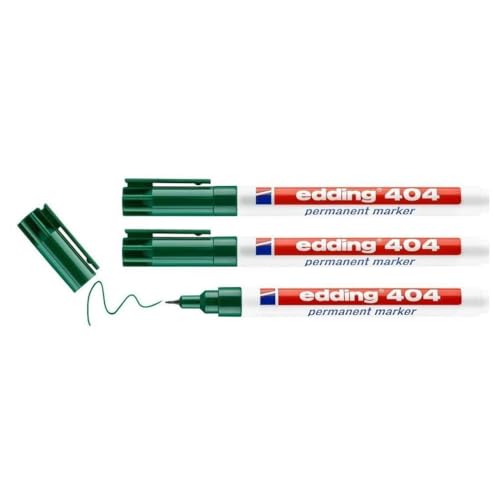 Edding Permanent Marker 404, 0,75 mm, Grün, 3 Stück Edding Permanent Marker 404, 0,75 mm, Grün, 3 Stück von edding