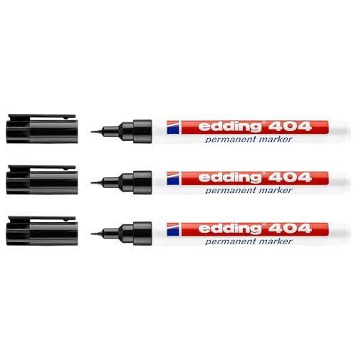 EDDING Permanent Marker 404, Schwarz, ultradünne Spitze, 0,75 mm, 3 Stück EDDING Permanent Marker 404, Schwarz, ultradünne Spitze, 0,75 mm, 3 Stück von edding