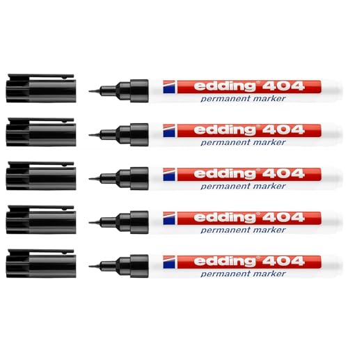 EDDING Permanent Marker 404, schwarz, ultradünne Spitze, 0,75 mm, 5 Stück EDDING Permanent Marker 404, schwarz, ultradünne Spitze, 0,75 mm, 5 Stück von edding
