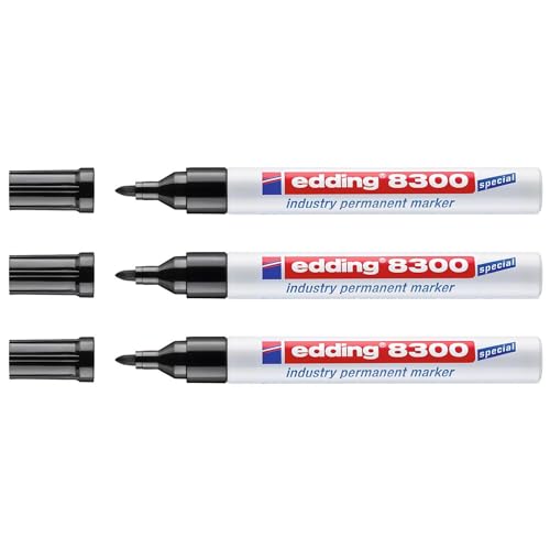 Edding Permanent-Marker 8300, schwarz, runde Spitze, 1,5-3 mm, 3 Stück Edding Permanent-Marker 8300, schwarz, runde Spitze, 1,5-3 mm, 3 Stück von edding