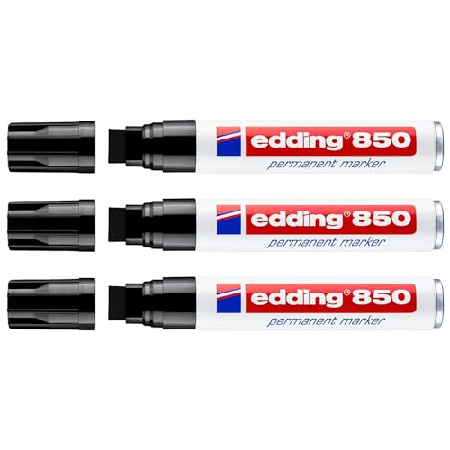 EDDING Permanent-Marker 850, Schwarz, breite Spitze, abgeschrägt, 5-15 mm, 3 Stück EDDING Permanent-Marker 850, Schwarz, breite Spitze, abgeschrägt, 5-15 mm, 3 Stück von edding