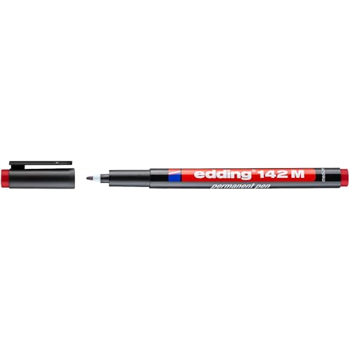 Edding Permanentmarker, 142 m, Rot, mittlere Spitze, 1 mm, 10 Stück Edding Permanentmarker, 142 m, Rot, mittlere Spitze, 1 mm, 10 Stück von edding