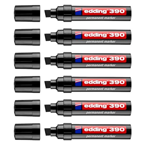 Edding Permanentmarker 390, 4-12 mm, Schwarz, 6 Stück Edding Permanentmarker 390, 4-12 mm, Schwarz, 6 Stück von edding