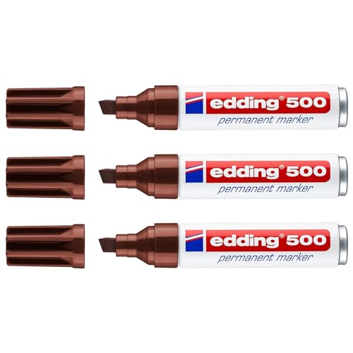 EDDING Permanent Marker 500, Braun, abgeschrägte Spitze, 2-7 mm, 3 Stück EDDING Permanent Marker 500, Braun, abgeschrägte Spitze, 2-7 mm, 3 Stück von edding