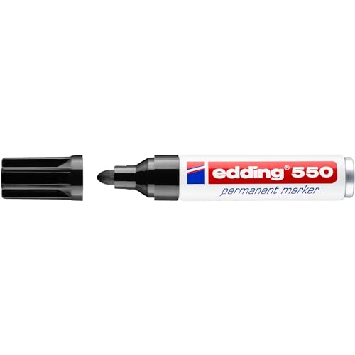 Edding Permanentmarker 550, runde Spitze, Schwarz, 3-4 mm, 10 Stück von edding