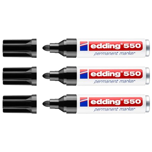 EDDING Permanent Marker 550, Rundspitze, Schwarz, 3-4 mm, 3 Stück EDDING Permanent Marker 550, Rundspitze, Schwarz, 3-4 mm, 3 Stück von edding