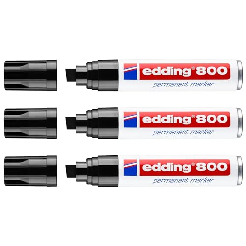 Edding Permanentmarker 800, Schwarz, abgeschrägte Spitze, 4-12 mm, 3 Stück Edding Permanentmarker 800, Schwarz, abgeschrägte Spitze, 4-12 mm, 3 Stück von edding