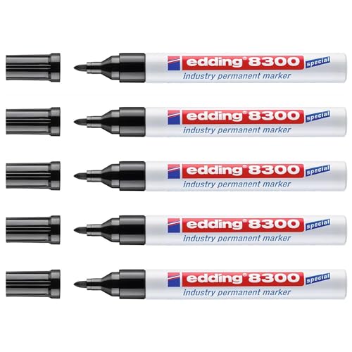 Edding Permanentmarker 8300, schwarz, runde Spitze, 1,5-3 mm, 5 Stück Edding Permanentmarker 8300, schwarz, runde Spitze, 1,5-3 mm, 5 Stück von edding