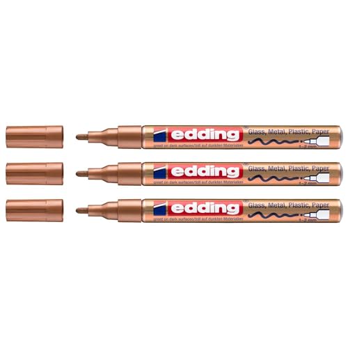 Edding Set mit 3 Filzstiften, glänzend, 751, Kupfer, runde Spitze, 1-2 mm Edding Set mit 3 Filzstiften, glänzend, 751, Kupfer, runde Spitze, 1-2 mm von edding