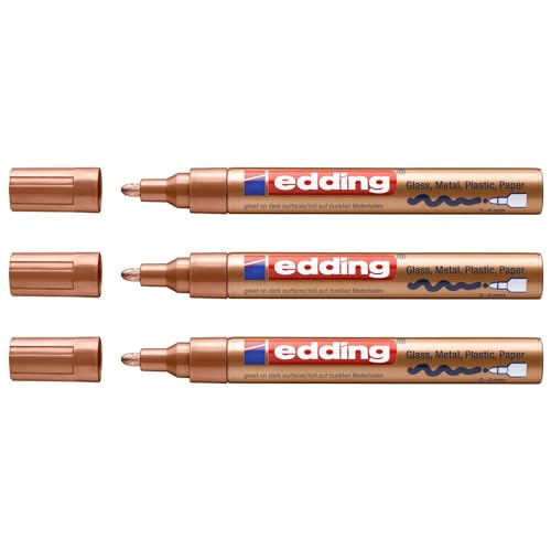 Edding Set mit 3 Markern, glänzend, 750, runde Spitze, Kupfer, 2-4 mm Edding Set mit 3 Markern, glänzend, 750, runde Spitze, Kupfer, 2-4 mm von edding