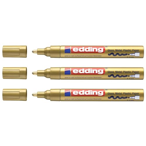 Edding Set mit 3 Markern, glänzend, 750 Gold, runde Spitze, 2-4 mm Edding Set mit 3 Markern, glänzend, 750 Gold, runde Spitze, 2-4 mm von edding