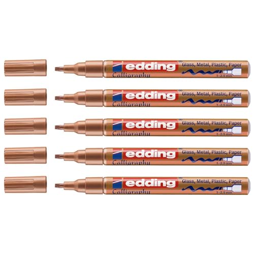 Edding Set mit 5 Markern, glänzend, 753, Kupfer, Kalligraphie-Spitze, 1-2,5 mm Edding Set mit 5 Markern, glänzend, 753, Kupfer, Kalligraphie-Spitze, 1-2,5 mm von edding