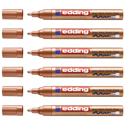 Edding Set mit 6 Markern, glänzend, 750, runde Spitze, Kupfer, 2-4 mm Edding Set mit 6 Markern, glänzend, 750, runde Spitze, Kupfer, 2-4 mm von edding