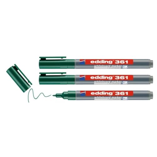 EDDING Whiteboard-Marker 361, Grün, 1 mm, 3 Stück von edding