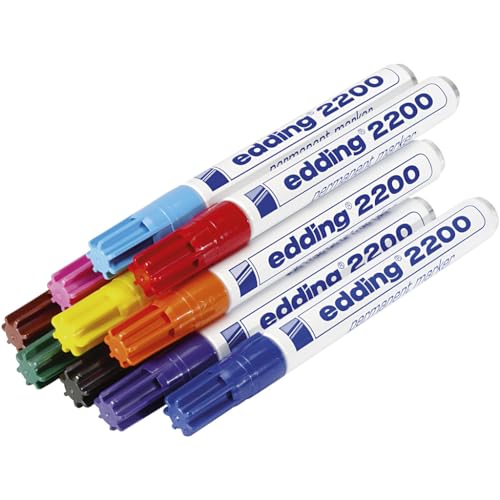 Edding e-2200C Permanent-Marker, nachfüllbar, Keilspitze, 1-5 mm, 10 Stück von edding