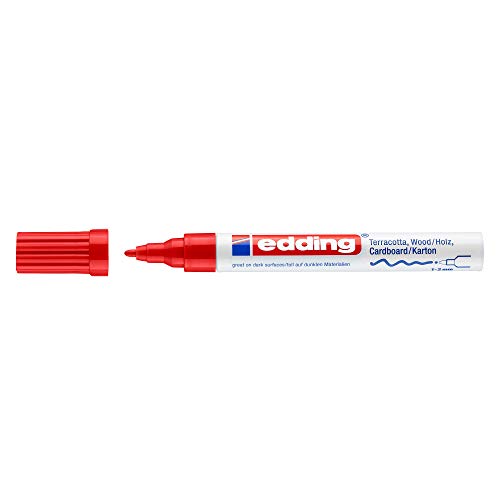 Edding e-4040 10 Stück Marker, Schmücken, Rundspitze, 1 bis 2 mm rot von edding