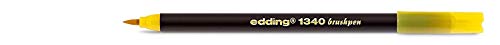 edding 1340 Pinselstift - gelb - 1 Stift - flexible Pinselspitze - Filzstift zum Malen, Schreiben und Zeichnen - Bullet Journals, Hand-Lettering, Mandalas, Kalligraphie von edding