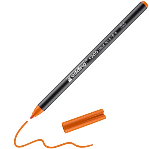edding 1300 Fasermaler medium - orange - 1 Stift - Rundspitze 2 mm - Filzstift zum Zeichnen und Schreiben - Filzstift für Schule, Mandala, Bullet Journal edding 1300 Fasermaler medium - orange - 1 Stift - Rundspitze 2 mm - Filzstift zum Zeichnen und Schreiben - Filzstift für Schule, Mandala, Bullet Journal von edding