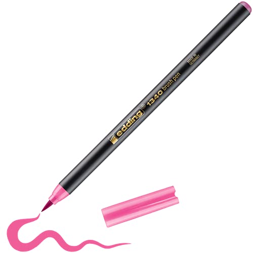 edding 1340 Pinselstift - pink - 1 Stift - flexible Pinselspitze - Filzstift zum Malen, Schreiben und Zeichnen - Bullet Journals, Hand-Lettering, Mandalas, Kalligraphie von edding
