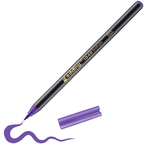 edding 1340 Pinselstift - violett - 1 Stift - flexible Pinselspitze - Filzstift zum Malen, Schreiben und Zeichnen - Bullet Journals, Hand-Lettering, Mandalas, Kalligraphie von edding