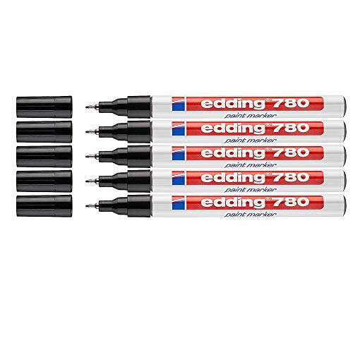 Glanzlack-Marker creative 780, 0,8 mm, schwarz, PCK/5ST Glanzlack-Marker creative 780, 0,8 mm, schwarz, PCK/5ST von edding