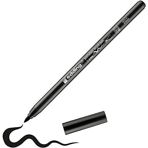 edding 4200 Porzellanpinselstift - schwarz - 1 Stift - Pinselspitze 1-4 mm - Filzstift zum Beschriften u. Dekorieren von Keramik, Porzellan - spülmaschinenfest, lichtechte Tinte, schnell trocknend edding 4200 Porzellanpinselstift - schwarz - 1 Stift - Pinselspitze 1-4 mm - Filzstift zum Beschriften u. Dekorieren von Keramik, Porzellan - spülmaschinenfest, lichtechte Tinte, schnell trocknend von edding