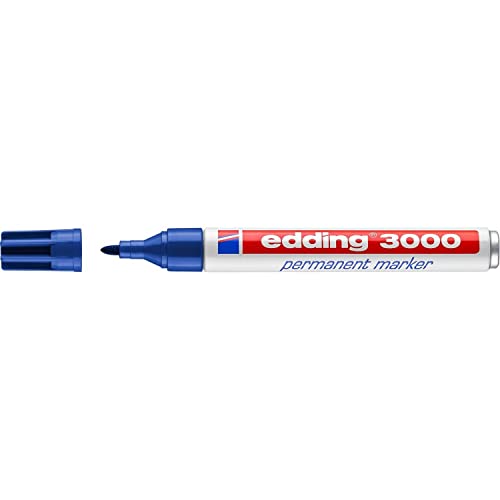Permanentmarker edding® 3000, Rundspitze, Strichstärke 1,5-3mm, blau von edding