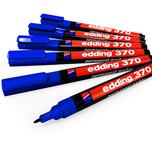 Edding 370 Permanentmarker Rundspitze - 1mm - blau - 6 Stück von edding